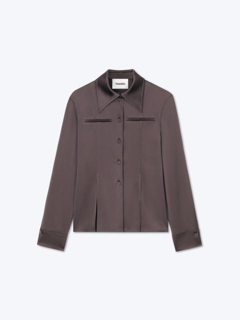 ELU - Slip satin shirt - Coffee bean