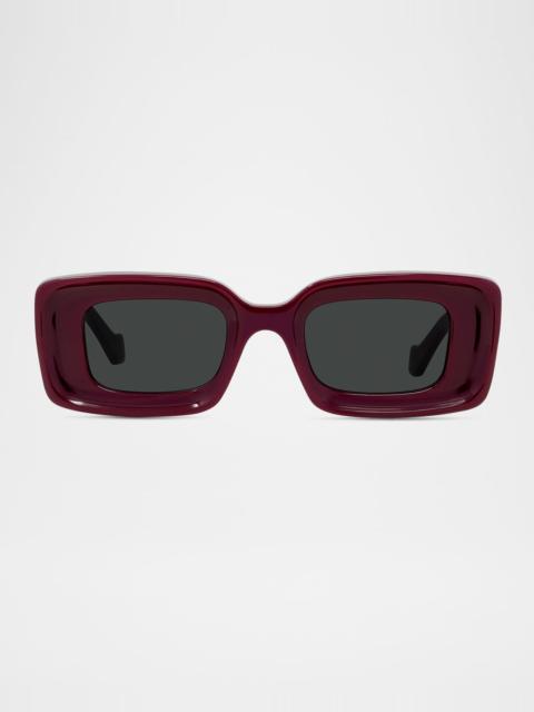 Loewe Anagram Beveled Acetate Rectangle Sunglasses