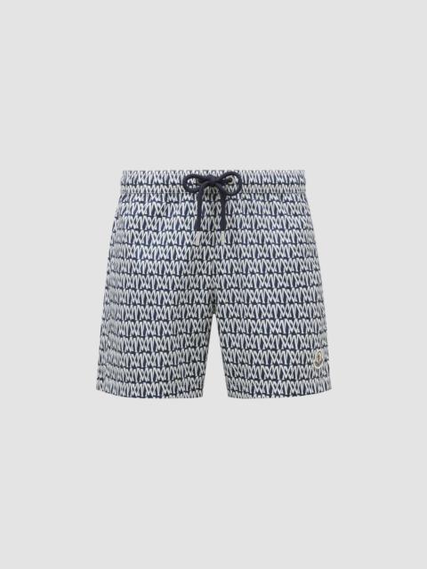 Moncler Monogram Print Swim Shorts
