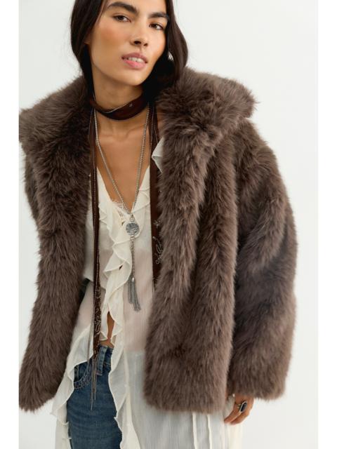 FREE PEOPLE Citizens of Humanity Liliana Funnel-Neck Faux Fur Jacket