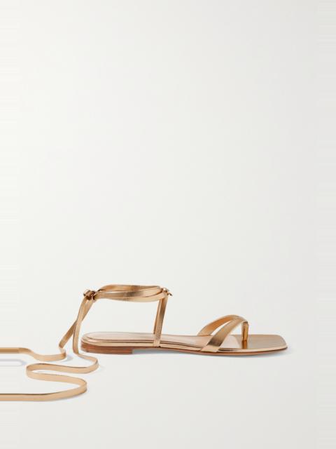 Lace-up leather sandals