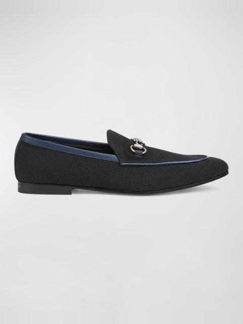 GUCCI Men's New Jordaan Canvas Bit Loafers