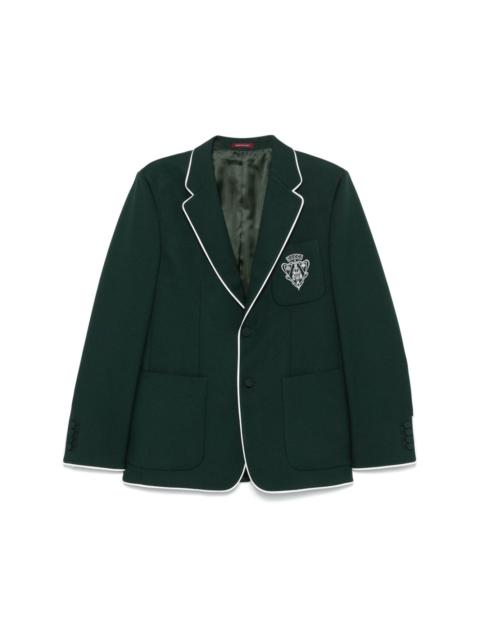 logo-embroidered blazer