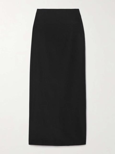 Bartelle silk and wool-blend twill maxi skirt Black