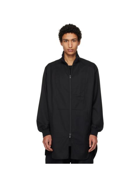 Y-3 Black Refined Wool Long Track Jacket
