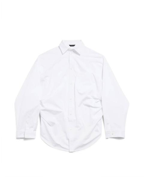 BALENCIAGA Women's Balenciaga Asymmetric Shirt Large Fit in White