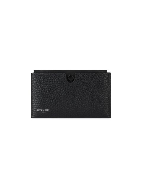 Givenchy Men's Fold Card Holder with Case in Grained Leather - Black
