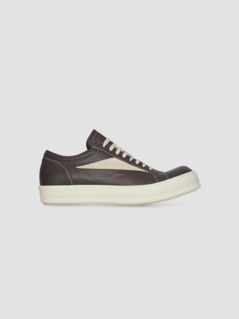 Rick Owens Men's Vintage Leather Low-Top Sneakers - Black Milk