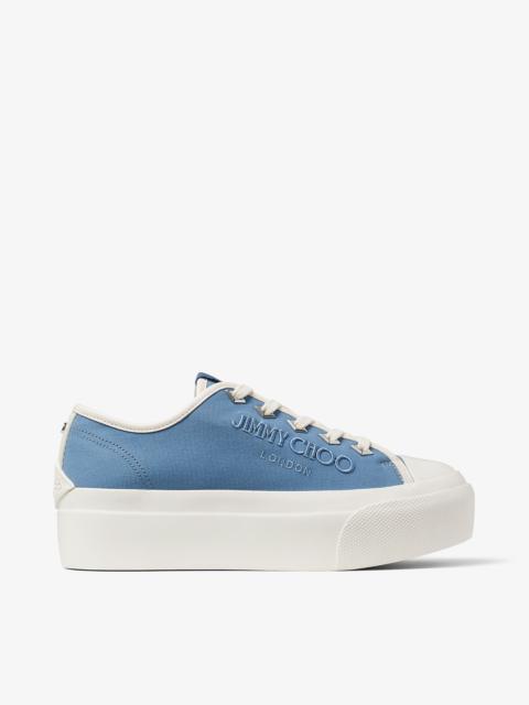 Palma Maxi/F
Denim and Latte Canvas Platform Trainers with Embroidered Logo