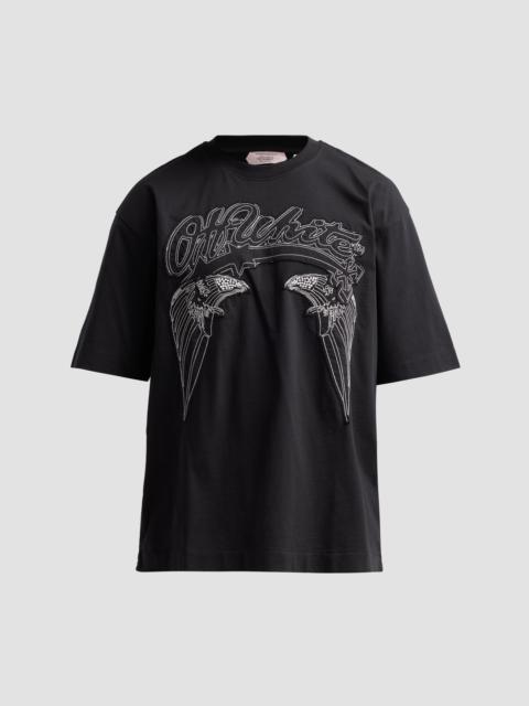 Off-White Men's Skyline Skate Cotton Crewneck T-Shirt - Black