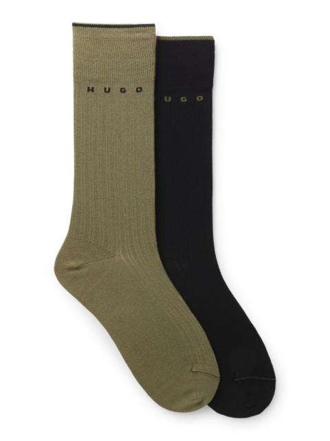 HUGO TWO-PACK OF RIBBED COTTON-BLEND SOCKS