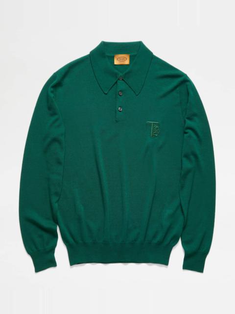 Tod's KNITTED POLO SHIRT - GREEN