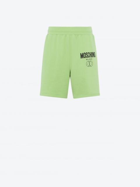 Moschino DOUBLE SMILEY® LOGO ORGANIC FLEECE BERMUDA SHORTS