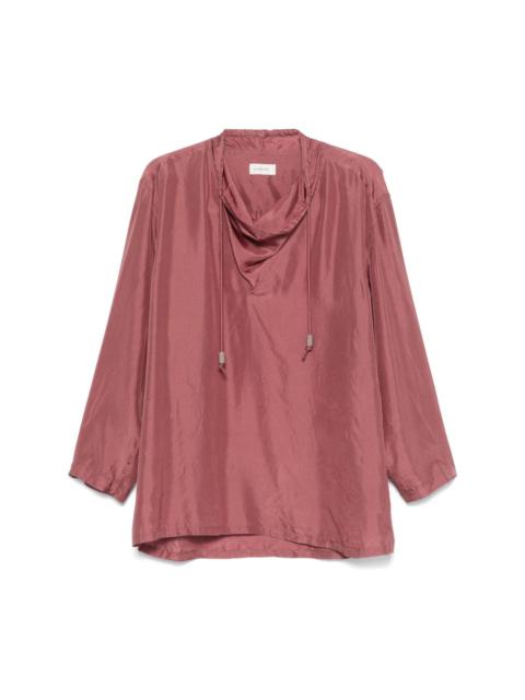 shawl-collar blouse