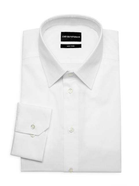 EMPORIO ARMANI Men's Classic Cotton Dress Shirt - White