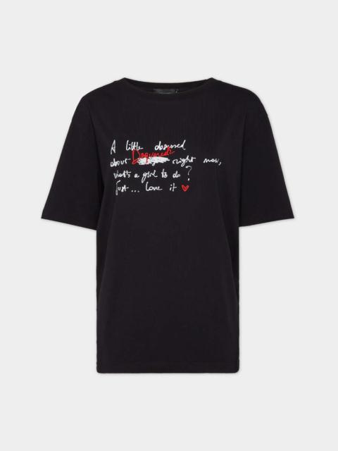 DSQUARED2 WASH BREEZY FIT DOODLE T-SHIRT