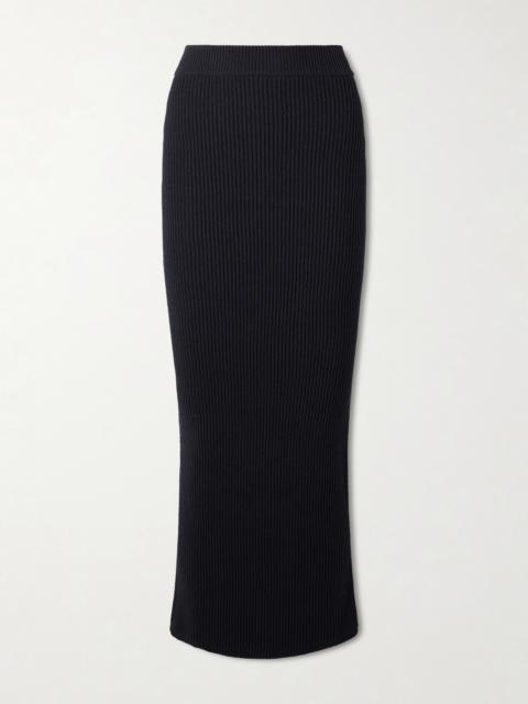 Balmain Ribbed-knit Midi Skirt