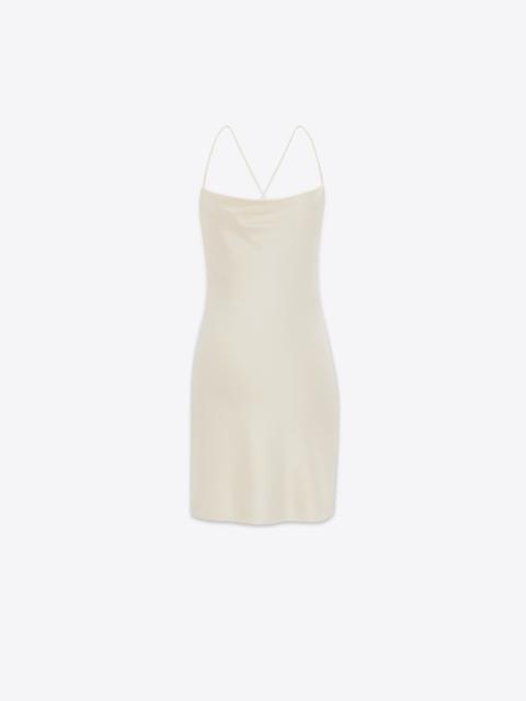 SAINT LAURENT cowl back dress in silk satin