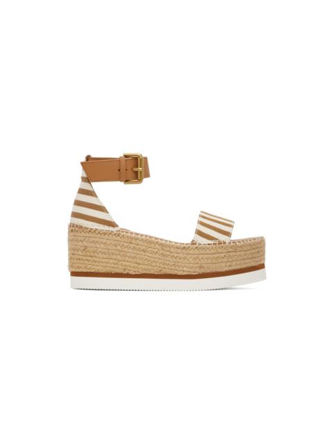 See by Chloé Tan & White Glyn Espadrilles Sandals