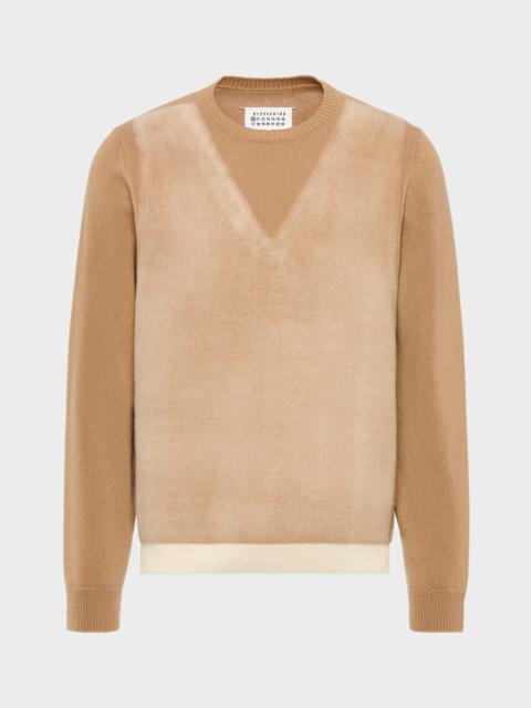 Maison Margiela Fused Knit Wool Crewneck Sweater