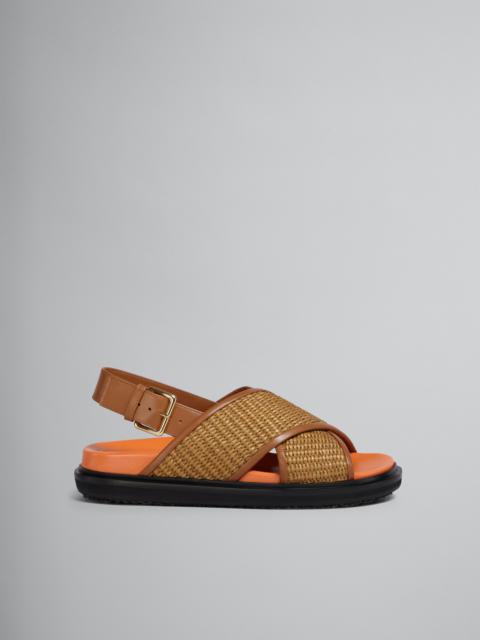 Marni BROWN RAFFIA AND LEATHER FUSSBETT