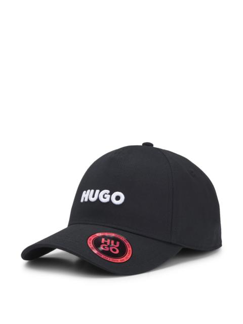 HUGO COTTON-TWILL CAP WITH LOGO ON FRONT AND VISOR
