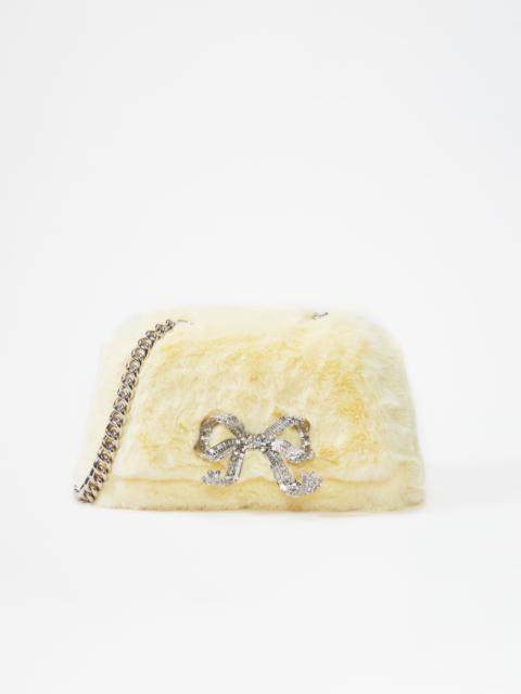 self-portrait Yellow Fluffy Bow Mini Bag