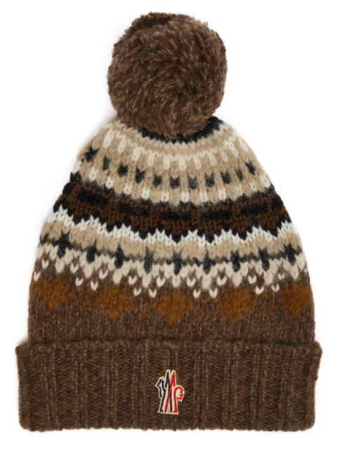 Moncler Moncler Logo Fair Isle Intarsia Wool-blend Beanie