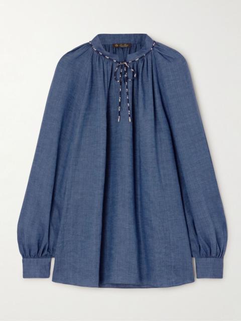 Loro Piana Linen-chambray blouse Blue