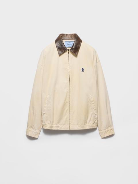Prada Embroidered garment-dyed old gabardine blouson jacket