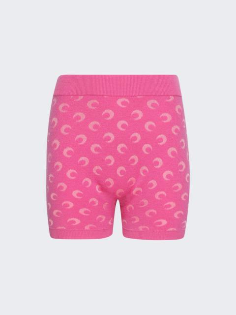 Marine Serre Moon Jacquard Knit Shorts Pink