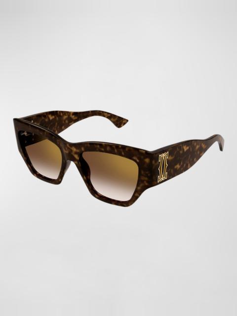 Cartier Monogram Acetate Cat-Eye Sunglasses