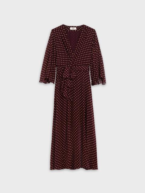 CELINE WRAPAROUND LONG DRESS IN SILK GEORGETTE