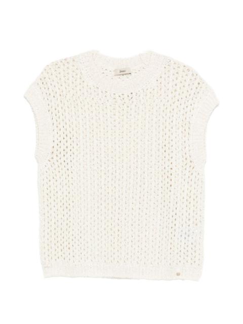 Herno open-stitch knitted top