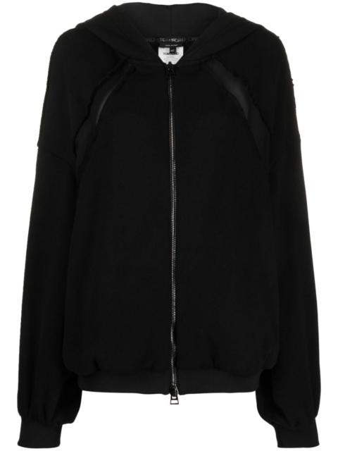 panelled zip-up hoodie