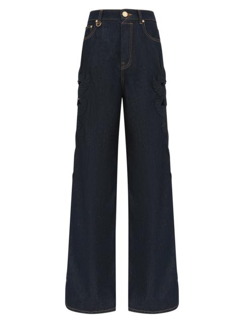 Zimmermann DENIM APPLIQUE RELAXED FLARE