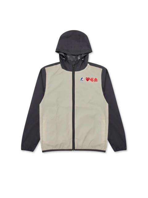 Comme des Garçons PLAY UNISEX K-WAY DOUBLE COLOURS CAGOULE - BEIGE/BLACK