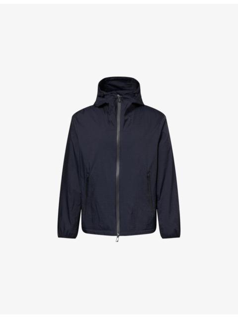 EMPORIO ARMANI Monogram-Print Hooded Shell Windbreaker
