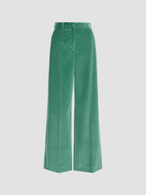 WEEKEND Max Mara Women's Cotton Velvet Trousers - Green