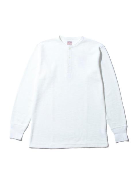 The Real McCoys The Real McCoy's Western Cardigan Stitch Henley White