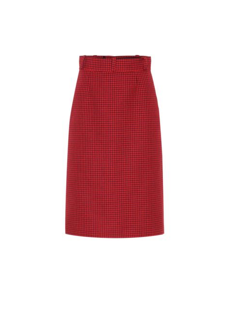 Houndstooth virgin wool midi skirt