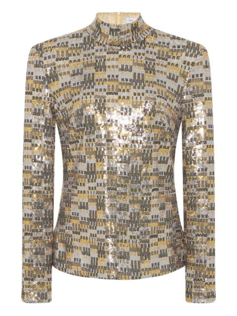 ROSETTA GETTY sequin-embellished turtleneck top