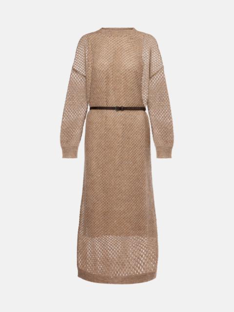 Brunello Cucinelli Belted knitted midi dress