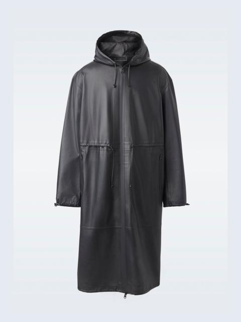 MACKAGE ALBAN Monochromatic leather coat with hood