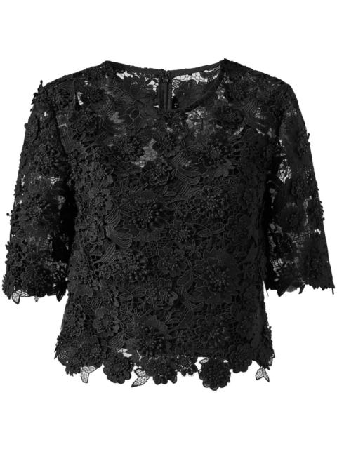 CAROLINA HERRERA floral lace-detailing top