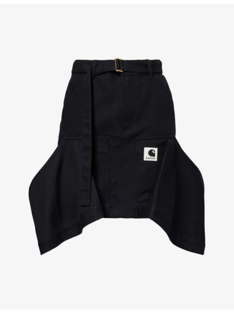 sacai Sacai x Carhartt WIP Duck Asymmetric Cotton Mini Skirt
