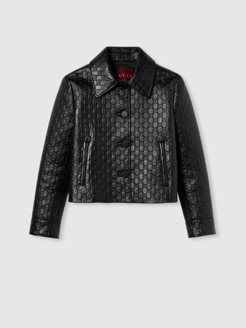 GUCCI Embossed GG leather jacket