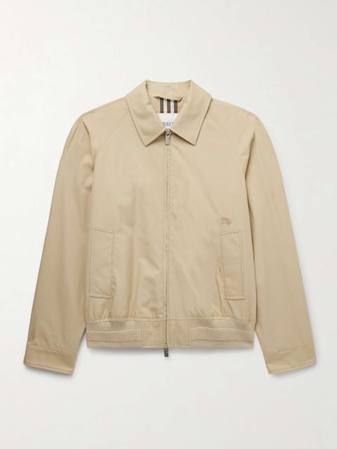 Burberry Logo-Embroidered Cotton-Twill Harrington Jacket