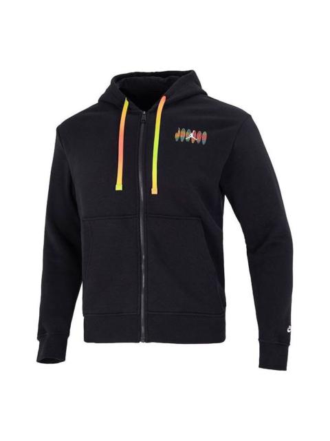 Nike Men's Nike Kangaroo Pocket Chest Multi-Color Printing Drawstring Pullover Black DQ7565-010