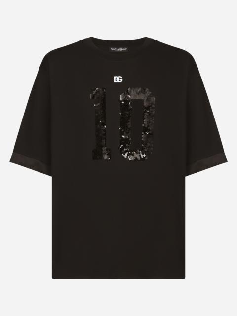 Dolce & Gabbana Short-sleeved T-shirt with sequin embellishment